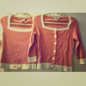 2 PC Cardigan Set Womens Top Sweater Nine & Co